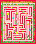 Whimsical Garden Maze Butterflies and Flowers Rug