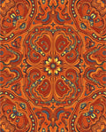 Orange Yellow Blue Swirling Psychedelic Rug