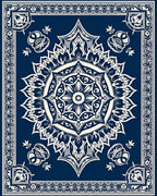 Ornate Navy Mandala Bloom Rug