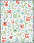 Whimsical Coral Owl Botanical Garden Rug
