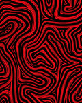 Crimson Black Abstract Swirls Rug