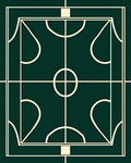 Emerald Green Geometric Arc Rug