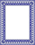 Classic Blue Ivory Ornate Border Rug