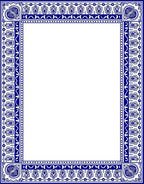Classic Blue Ivory Ornate Border Rug
