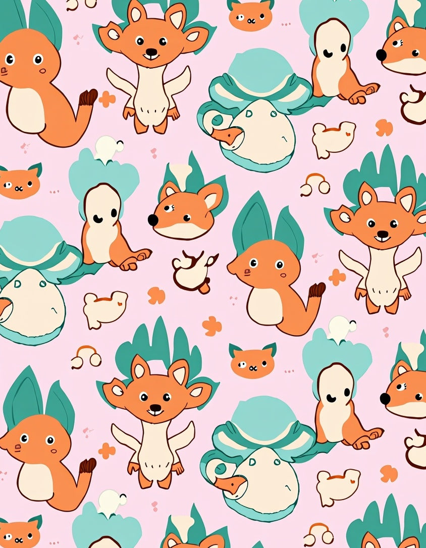 Whimsical Fox and Mushroom Friends Rug