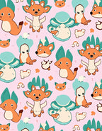 Whimsical Fox and Mushroom Friends Rug