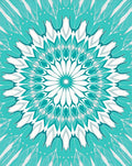 Teal White Intricate Mandala Bloom Rug