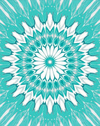 Teal White Intricate Mandala Bloom Rug