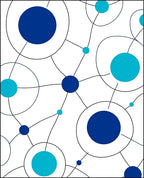 Connected Blue Circles Network Rug