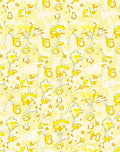 Whimsical Yellow Abstract Flower Clusters Rug
