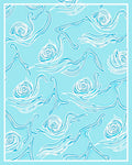 Whimsical Blue Snail Swirl Rug
