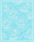 Whimsical Blue Snail Swirl Rug