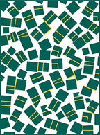Emerald Yellow Scattered Rectangles Rug