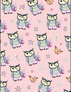 Whimsical Owl Butterfly Floral Stars Rug