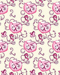 Pink Whimsical Floral Swirl Rug
