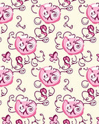 Pink Whimsical Floral Swirl Rug