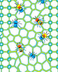 Bright Yellow Geometric Bee Collage Rug