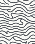 Charcoal Gray Wavy Line Art Rug