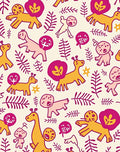 Whimsical Yellow Giraffe Pink Lion Jungle Rug