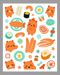 Cute Orange Hamster Food Collage Rug