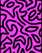 Vivid Pink Abstract Flow Rug