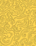 Yellow Swirl Abstract Line Art Rug
