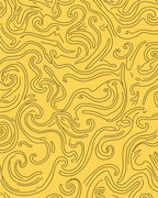Yellow Swirl Abstract Line Art Rug
