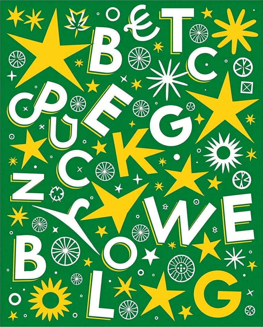 Bold Yellow Starburst Alphabet Rug