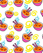 Cute Pink Ramen Bowl Swirls Rug