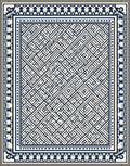 Navy Cream Geometric Interlocking Labyrinth Rug