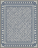 Navy Cream Geometric Interlocking Labyrinth Rug