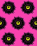 Vibrant Hot Pink Sunburst Eye Rug