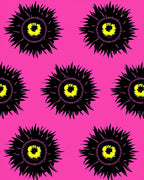 Vibrant Hot Pink Sunburst Eye Rug