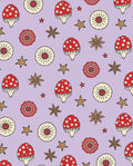 Whimsical Red Mushroom Floral Star Rug