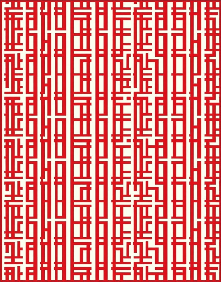 Crimson White Vertical Labyrinth Rug