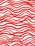 Crimson Red Wavy Stripe Rug