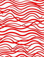 Crimson Red Wavy Stripe Rug
