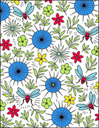 Whimsical Insect Floral Garden Medley Rug
