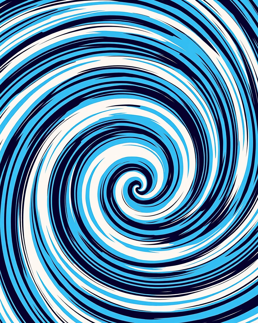 Navy Blue White Aqua Swirling Lines Rug