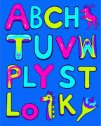 Kid's Funky Alphabet Neon Rug