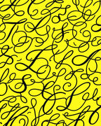 Bold Black Script Yellow Background Rug