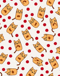 Cute Orange Cats Red Dots Scatter Rug
