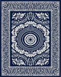 Midnight Blue Ornamental Medallion Rug
