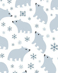 Whimsical Polar Bear Snowflake Scatter Rug