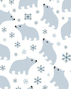 Whimsical Polar Bear Snowflake Scatter Rug