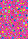 Alphabet Blocks Pink Playful Layout Rug