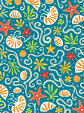 Coastal Ocean Life Starfish Shells Waves Rug