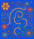 Vibrant Rainbow Swirl Floral Medallions Rug