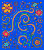 Vibrant Rainbow Swirl Floral Medallions Rug
