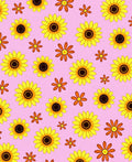Golden Yellow Sunflowers Pink Background Rug